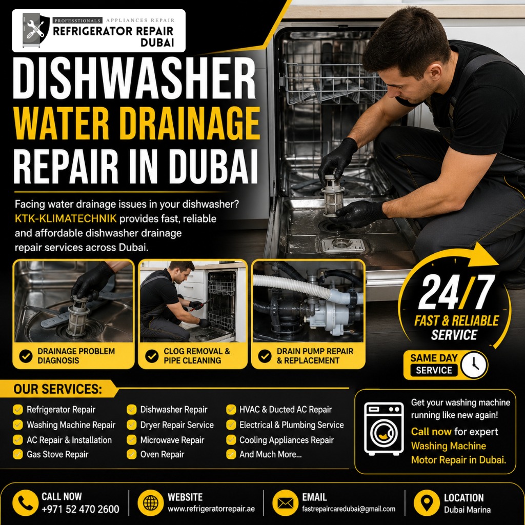 Dishwasher Water Drainage Repair in Dubai
